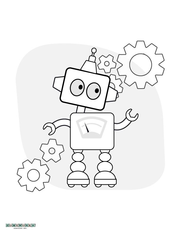 612x792 Robot Coloring Page Printable Homeworks Etc