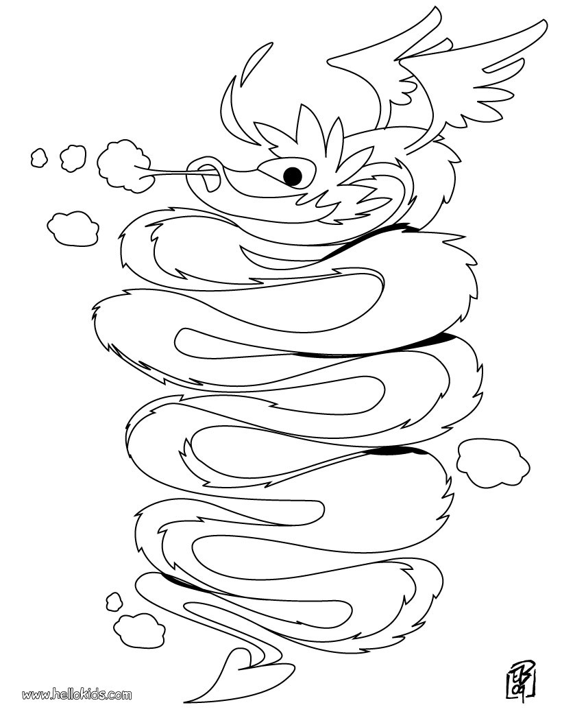 820x1060 Winged Dragon Coloring Pages