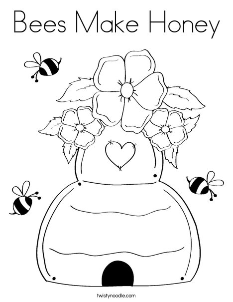 468x605 Bees Make Honey Coloring Page