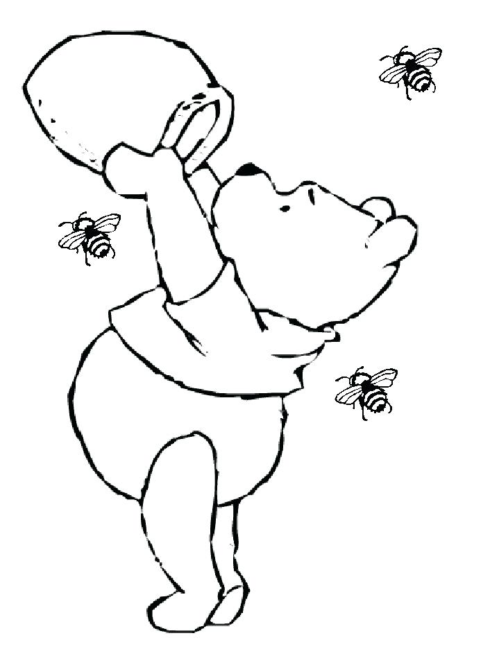 719x959 Winnie The Pooh With Honey Coloring Pages Coloring Design