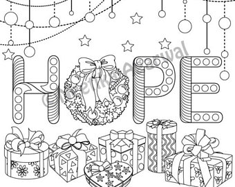 340x270 Merry Christmas Adult Coloring Page Christmas Coloring