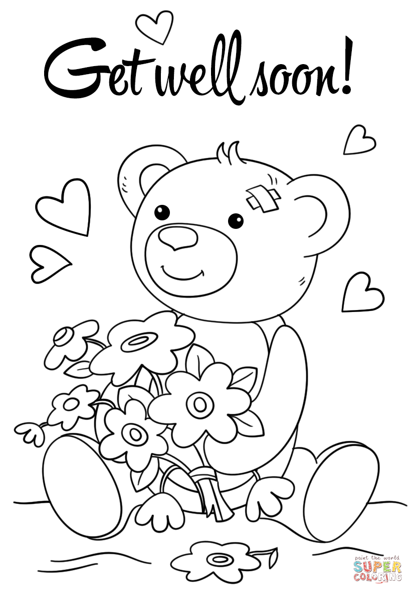 824x1186 Get Well Soon Card Coloring Pages