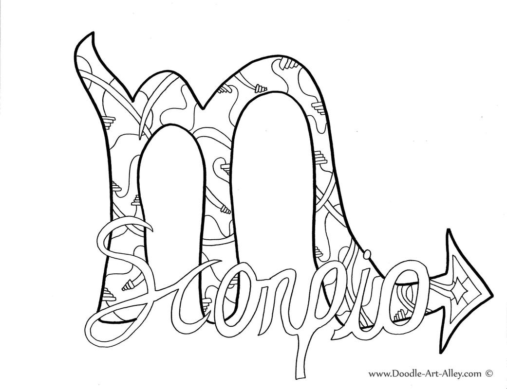 1041x800 Zodiac Coloring Pages