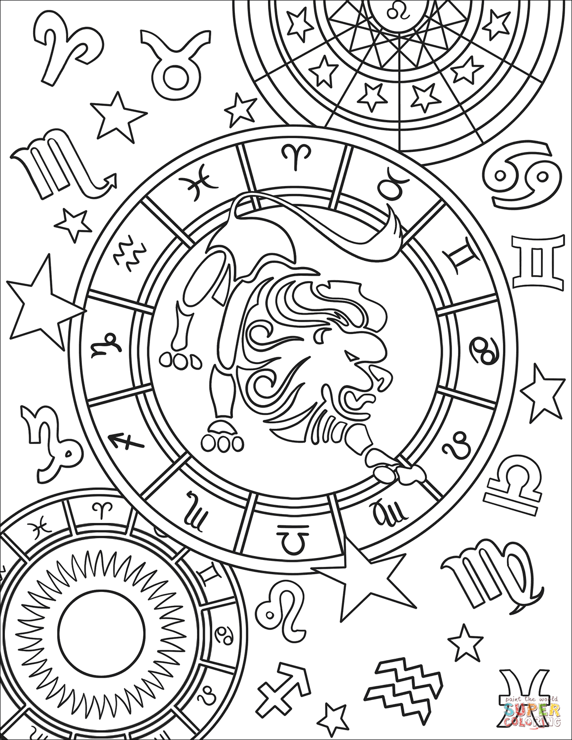 1159x1500 Zodiac Signs Coloring Pages