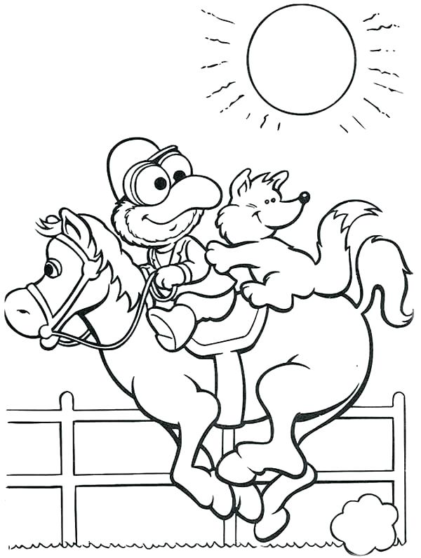 600x795 Muppet Babies Coloring Pages Horse Jockey On Sunny Day Free