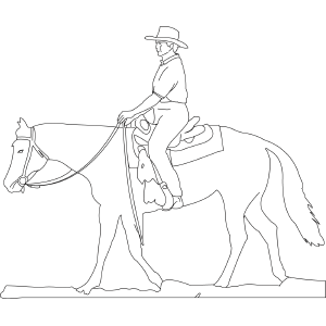 300x300 Horse With Rider Printable Coloring Page