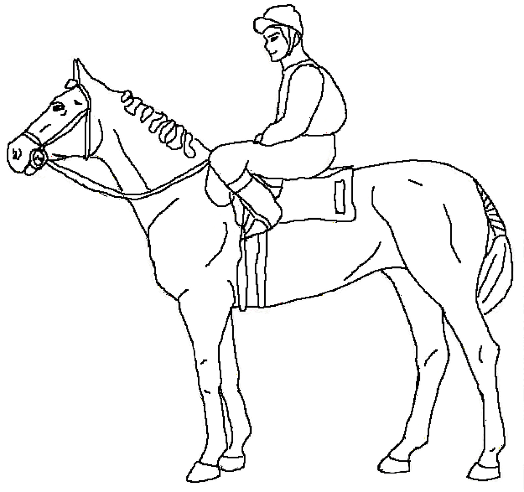 2000x1878 Lovely Coloring Pages Horse And Rider