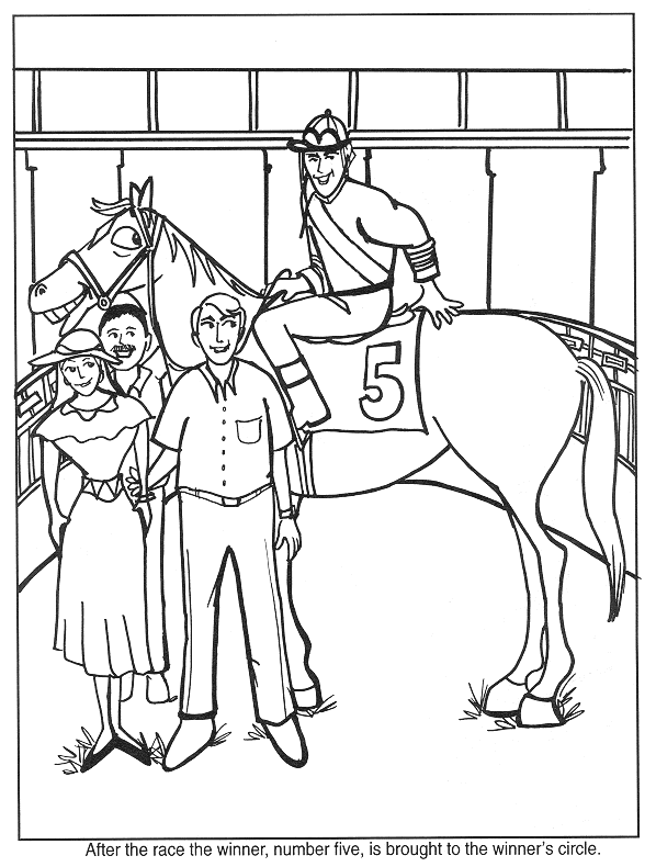 598x790 Winning Horse And Rider Coloring Page