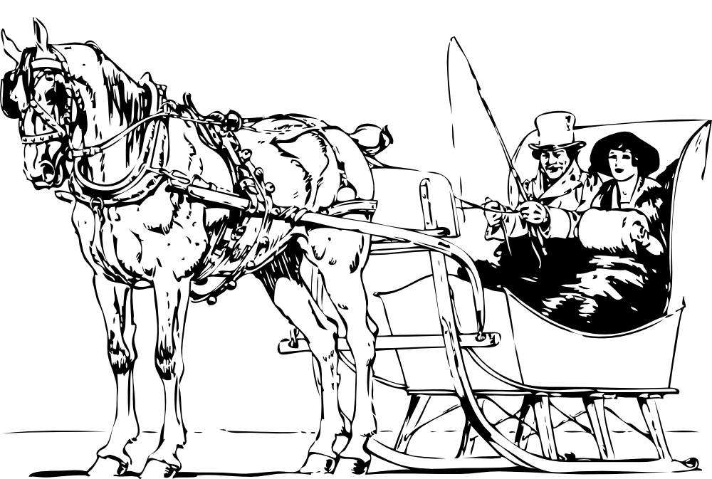 1000x673 Horse And Sleigh Holiday Clip Art Horse And Sleigh