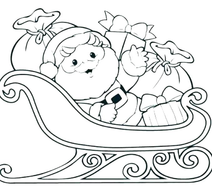 678x600 Santa And Sleigh Coloring Pages Printable Deepart