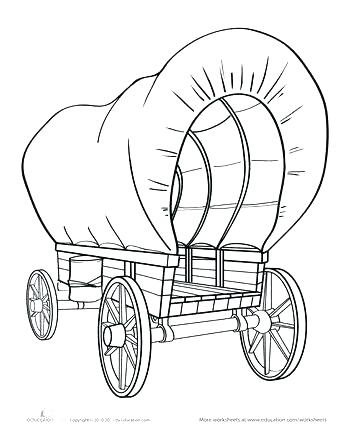 350x440 Covered Wagon Coloring Page Wagon Coloring Page Horse Coloring