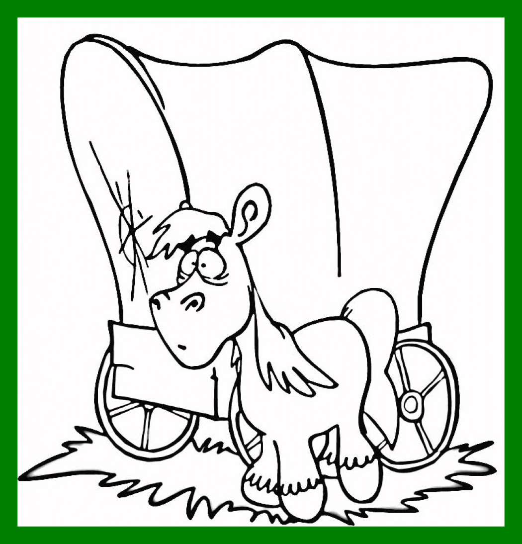 1050x1094 Fascinating Covered Wagon Coloring Page Newyork Rp Pict For Horse