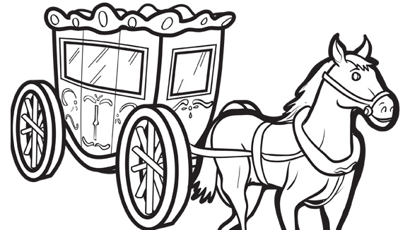 580x326 Horse And Carriage Coloring Pages