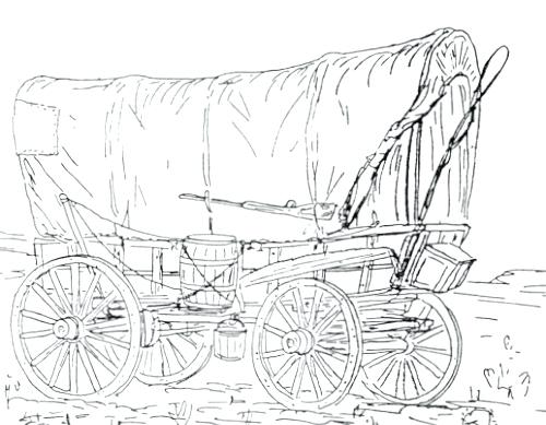 500x389 Wagon Coloring Pages Covered Wagon Coloring Page Horse Wagon