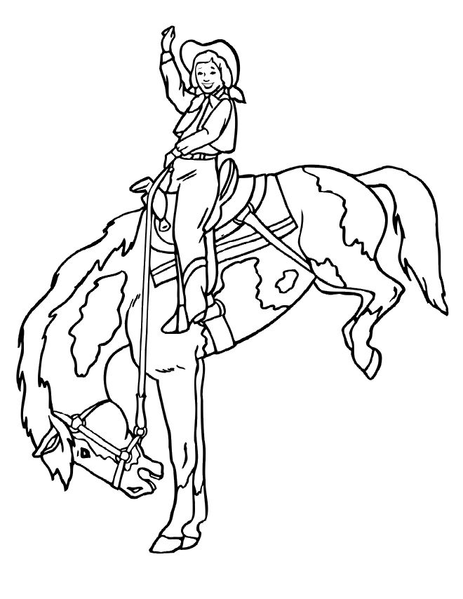 660x854 Girl Riding A Horse Free Coloring Page Animals, Kids Coloring Pages