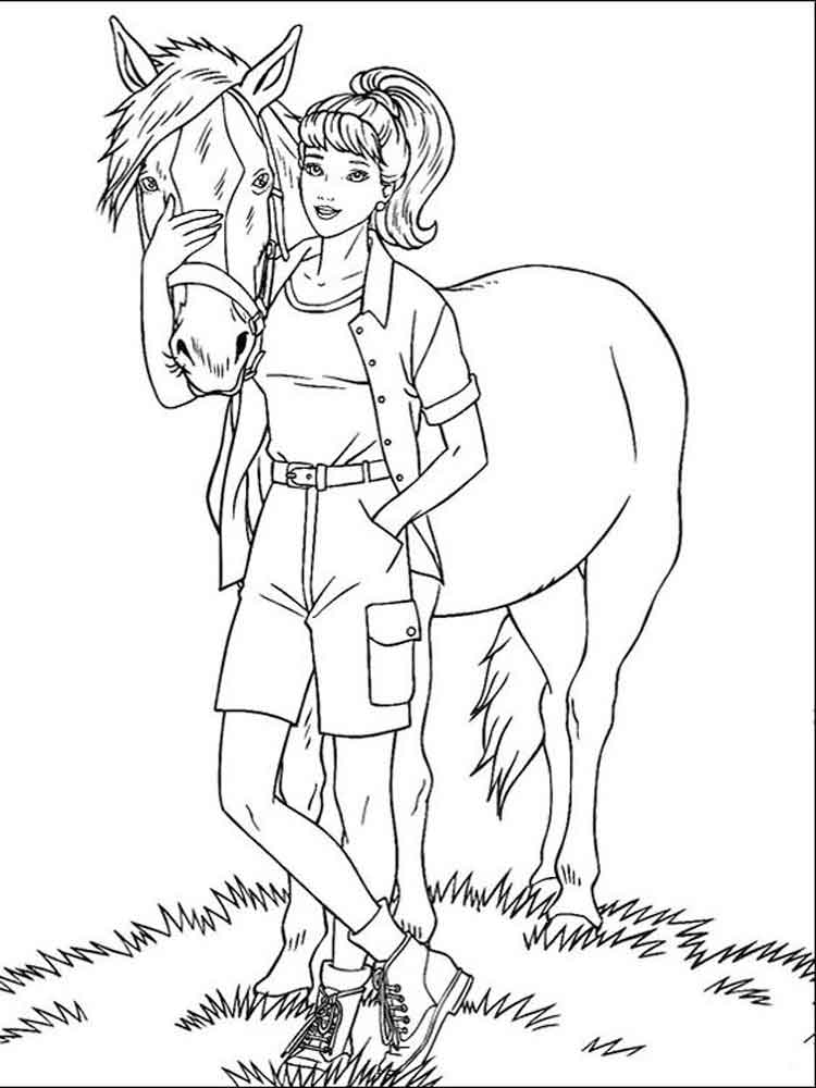 750x1000 Barbie And Horse Coloring Pages Free Printable Barbie And Horse