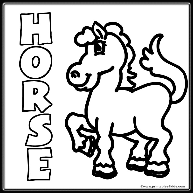 800x800 Friendly Horse Coloring Page Printables For Kids Free Word