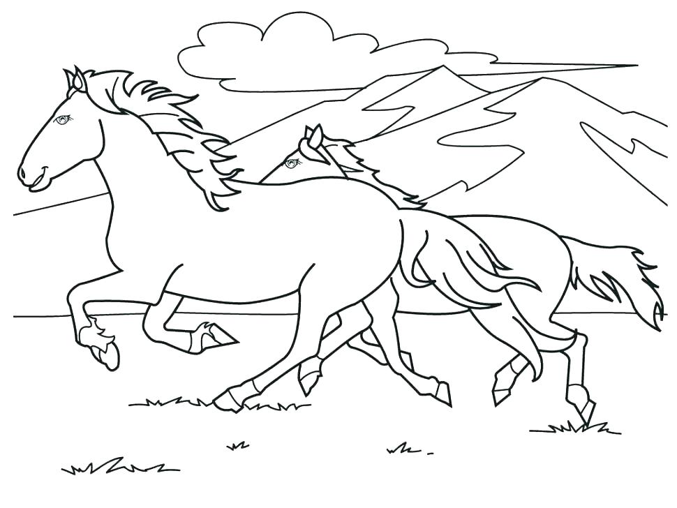 970x728 Horse Head Coloring Page
