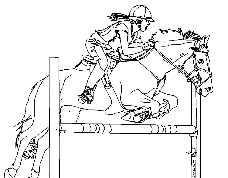 751x585 Horse Jumping Coloring Pages