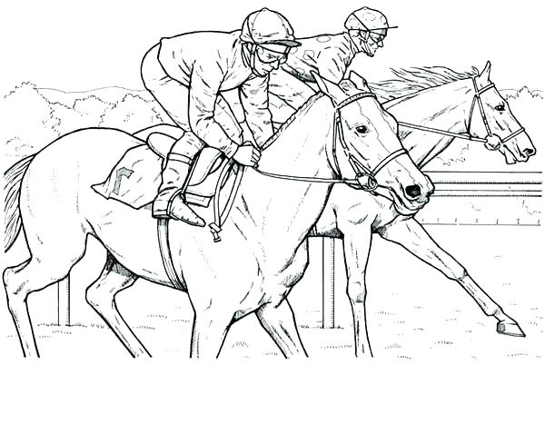 600x468 Horse Racing Coloring Pages Click To See Printable Version