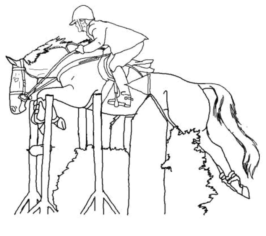 900x800 Jumping Horse Coloring Pages