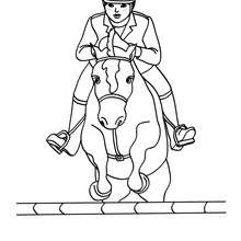220x220 Kids On Jumping Horses Coloring Pages