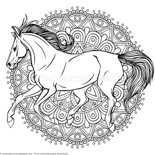 520x520 Horse Mandala Coloring Pages Pdf