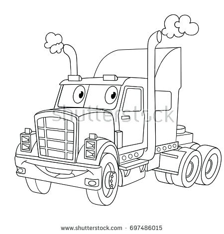450x470 Truck And Trailer Coloring Pages