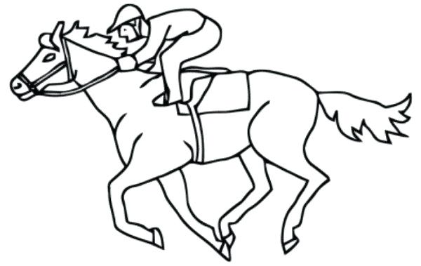600x379 Horse Riding Coloring Pages Horse Racing Coloring Pages Race Horse