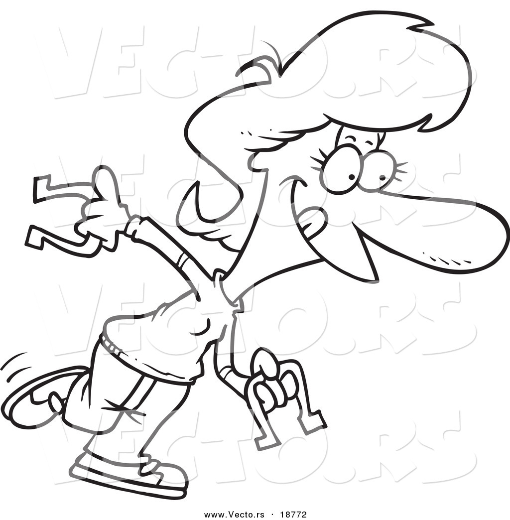 1024x1044 Vector Of A Cartoon Woman Playing Horseshoes