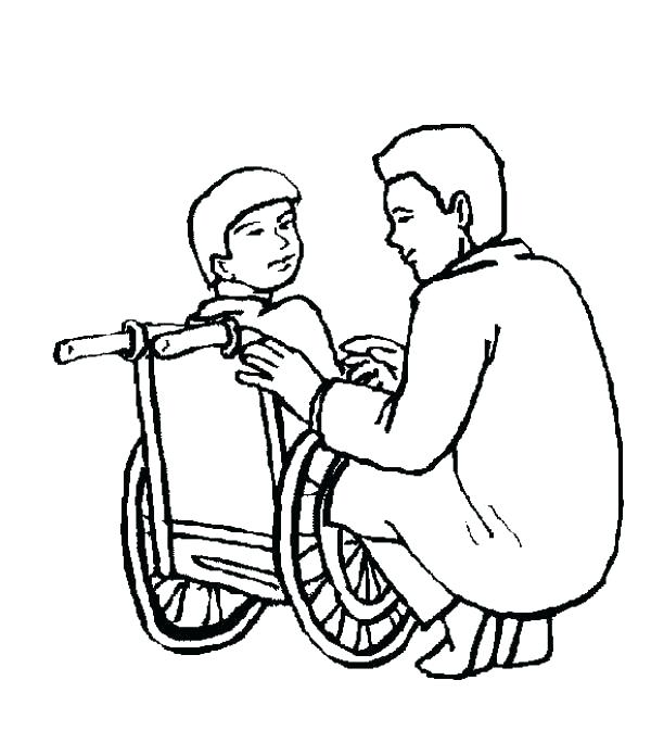 600x684 Coloring Pages Hospital Building Kid Sitting On Wheelchair In P