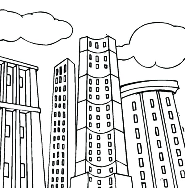600x608 Building Coloring Page Building Coloring Pages Coloring Pages