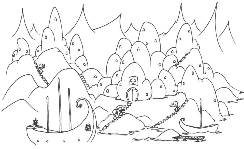 1000x613 Coloring Pages Monkeys Going To A Monkey Hospital