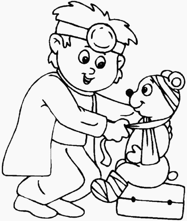600x709 Doctor Coloring Pages Little Animal Doctor