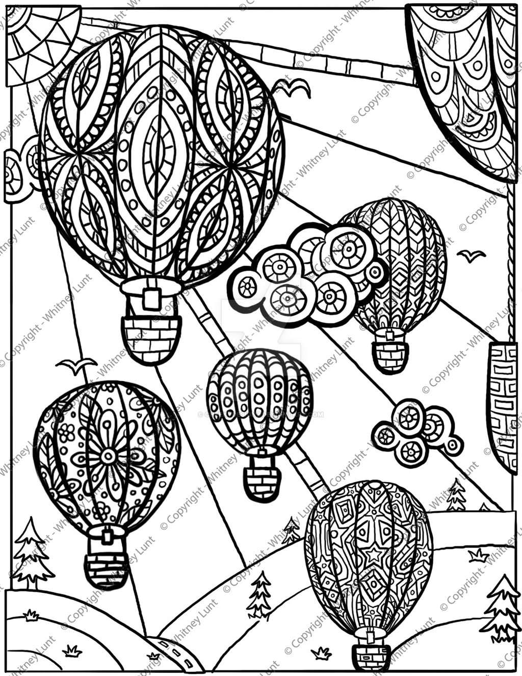 1024x1325 Hot Air Balloon Coloring Page