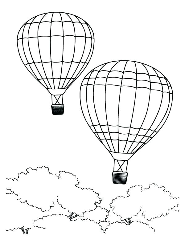 600x776 Hot Air Balloon Coloring Sheet Hot Air Balloon Passing Through