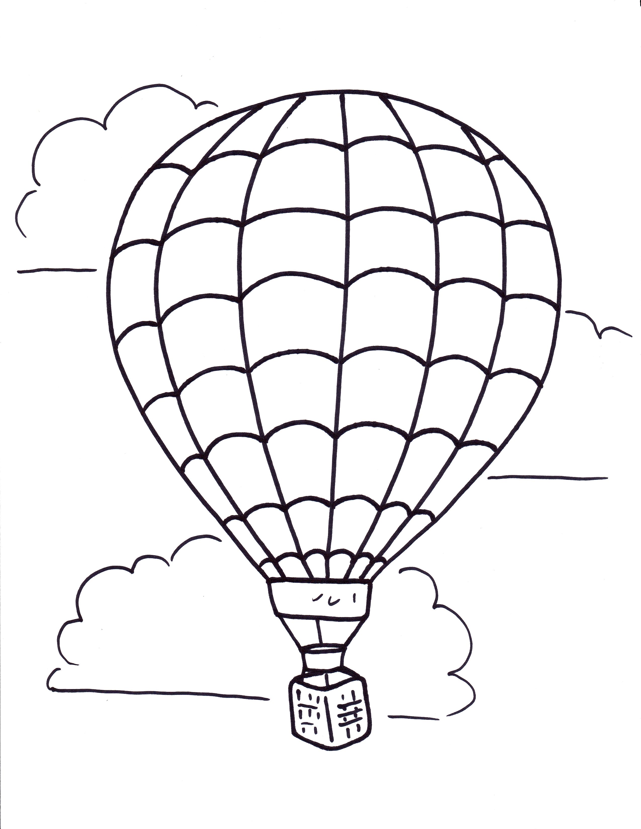 2550x3300 Fascinating Drawn Hot Air Balloon Coloring Page Pencil