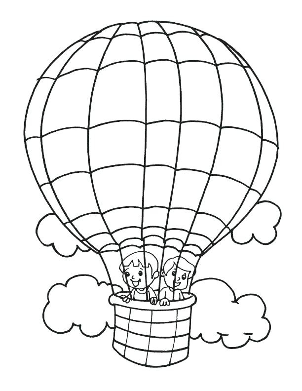 612x792 Kids In Hot Air Balloon Coloring Pages Kids In Hot Air Balloon