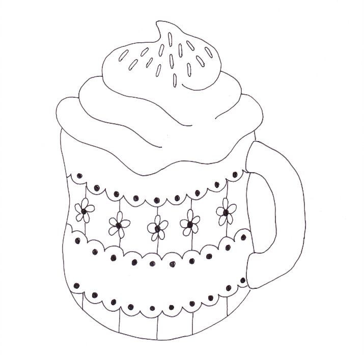 715x697 Cup Of Cocoa Coloring Page