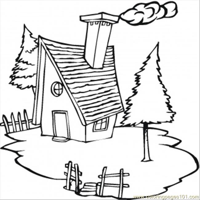 650x650 Cold Cottage In The Village Coloring Page