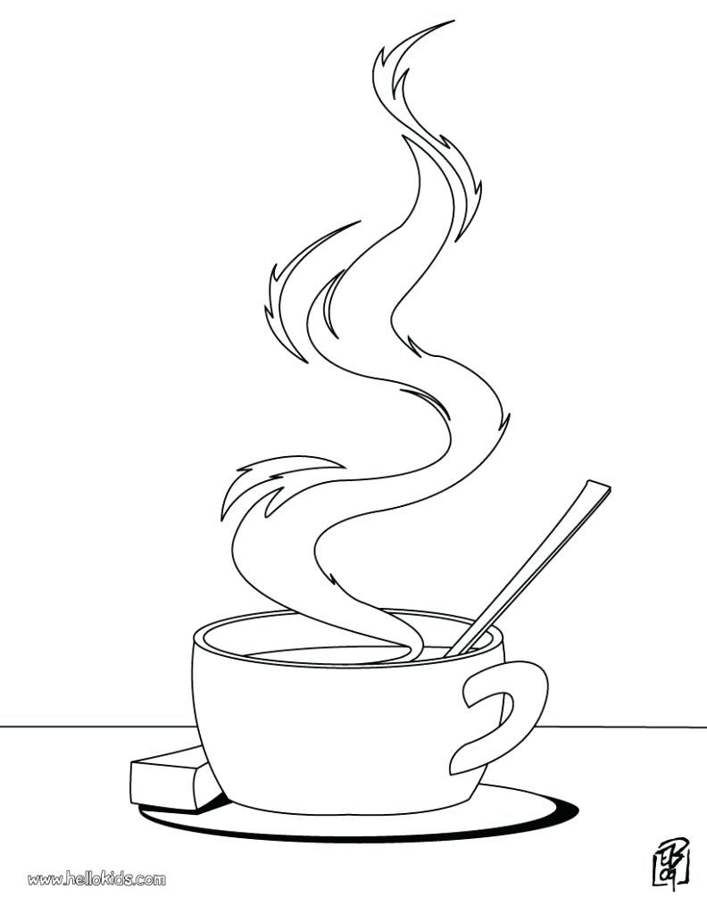 792x1024 Hot Chocolate Mug Coloring Page Printable Seniors