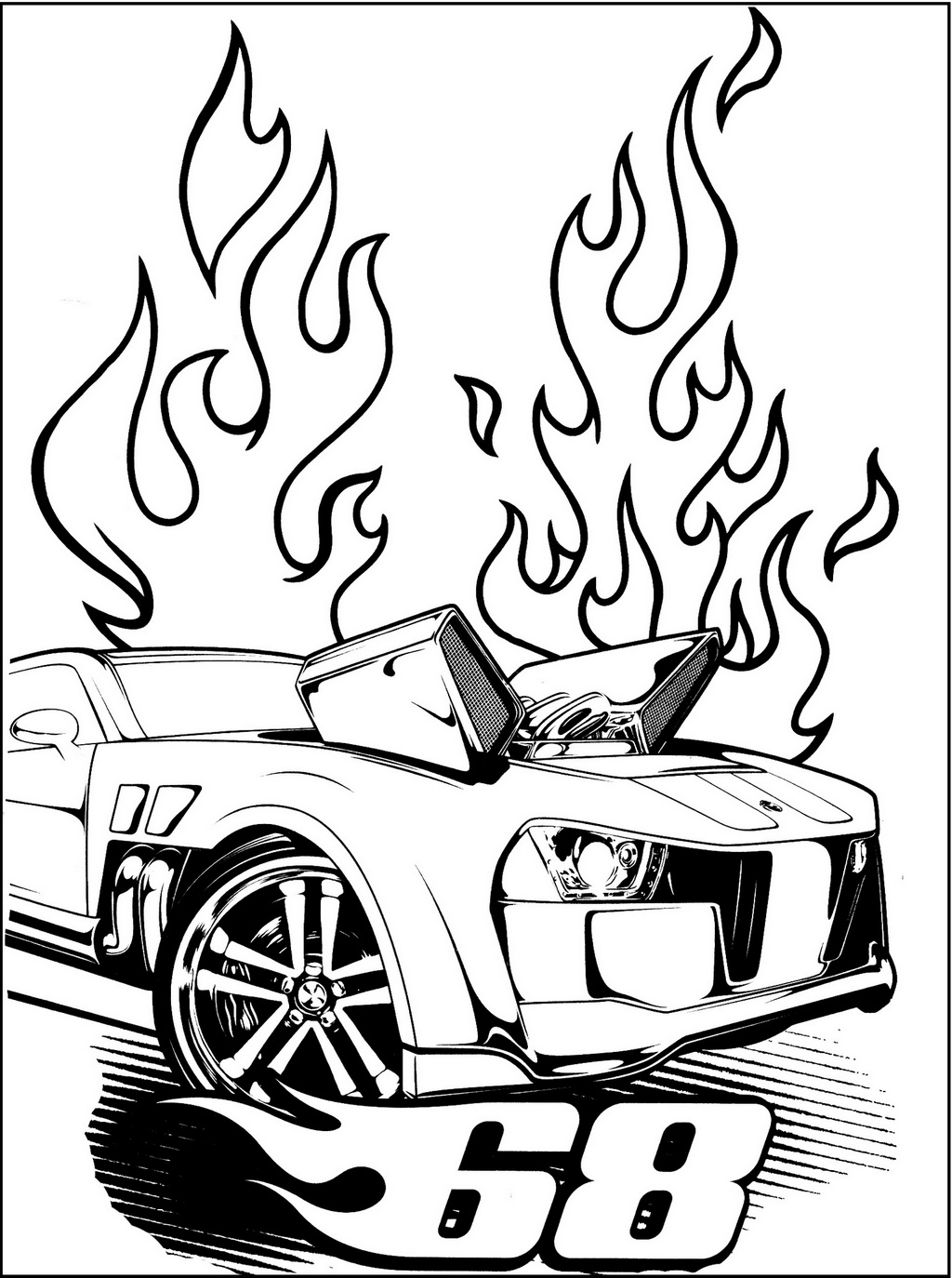 1024x1374 Free Printable Hot Wheels Coloring Pages For Adults To Print