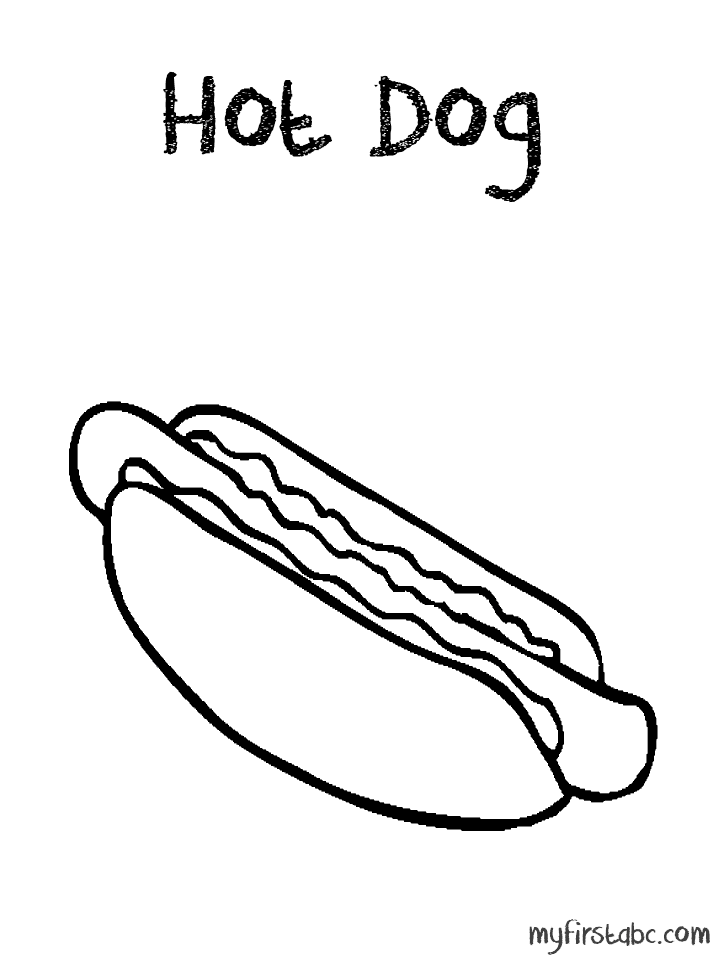 718x958 Hot Dog Coloring Page Hotdog Coloring Page My First Abc Download