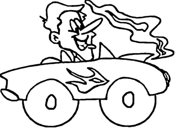 600x437 Driving Hot Rod Car Coloring Pages Best Place To Color