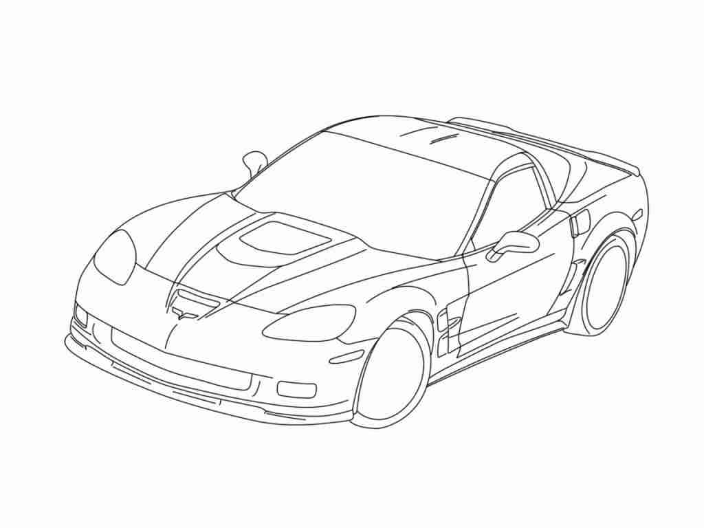 1024x768 Impressive Ideas Corvette Coloring Pages Chevy Hot Rod Cars