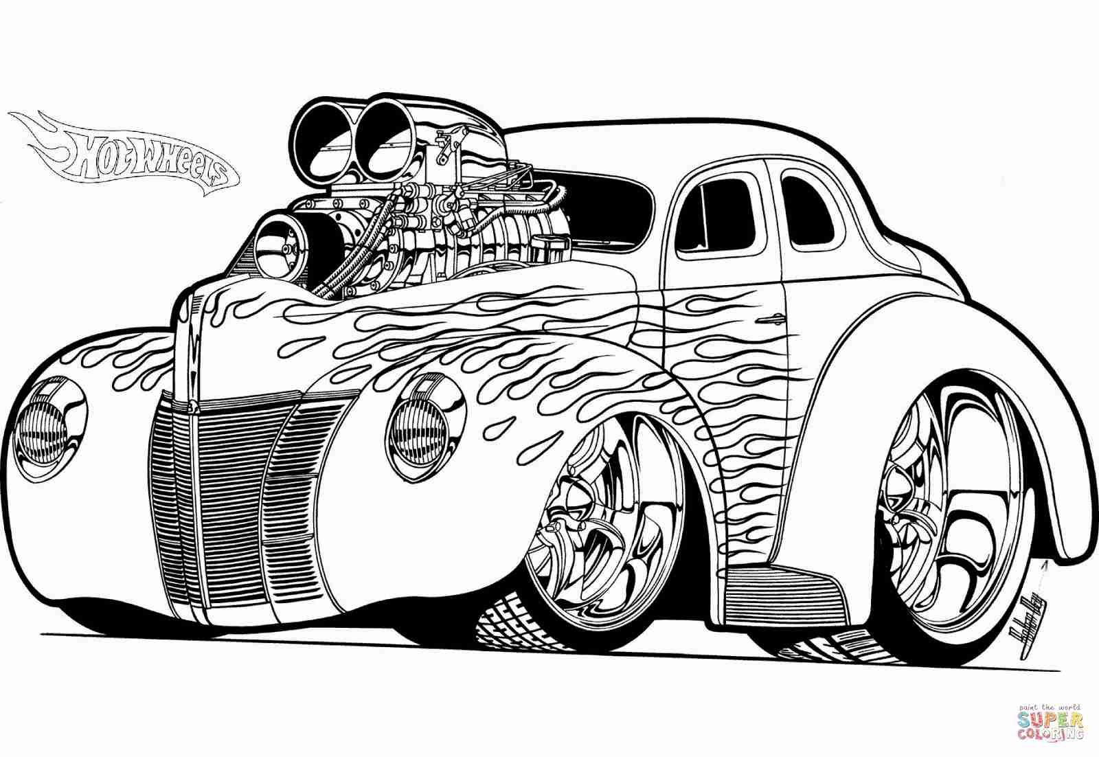 1600x1102 Hot Wheels Rod Coloring Page Free Printable Pages For Alluring