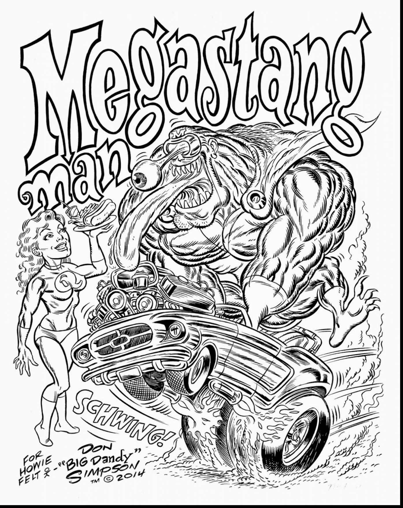 1395x1760 Awesome Rat Fink Hot Rod Coloring Book Pages With Hot Rod Coloring