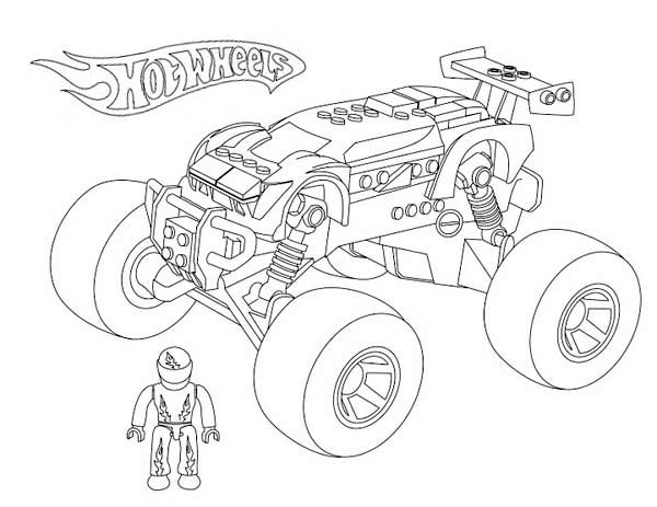 600x463 Hot Wheels Monster Car Coloring Page
