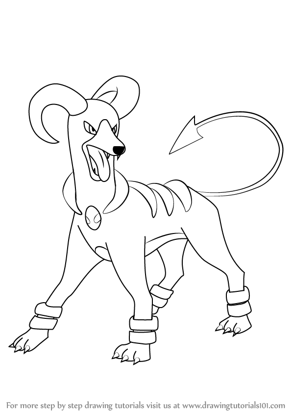 598x844 Learn How To Draw Houndoom From Pokemon