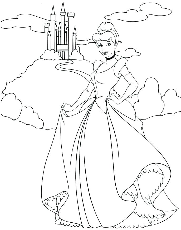 687x874 Cinderella Coloring Pages Cleaning The House Dressing Up Coloring